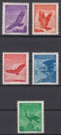 Liechtenstein 1934 Airmail Birds Mi#143-147 Mint Hinged - Neufs