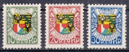 Liechtenstein 1927 Mi#75-77 Mint Hinged - Neufs