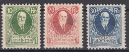 Liechtenstein 1925 Mi#72-74 Mint Hinged - Ungebraucht