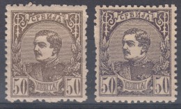 Serbia Kingdom 1880 Mi#26 A And B - Brown And Rare Violet Brown, Mint Hinged - Serbia