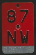 Velonummer Nidwalden NW 87 - Number Plates