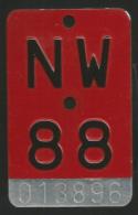 Velonummer Nidwalden NW 88 - Number Plates