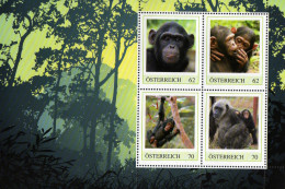 ÖSTERREICH 2014 ** Affen, Schimpansen - PM Personalized Stamps MNH - Chimpanzés