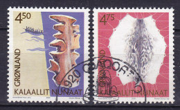 Greenland 2000 Mi. 356-57 Grönländische Kulturerbe (I) Holzkarte & Robbenhaut Complete Set !! - Used Stamps