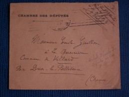 ""  ENV. CHAMBRE  DES  DEPUTES // Signée Du Lieutenant Attaché Mission Française - 1905 ""   Timbre Sec Au Dos - Civil Frank Covers