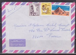 = Enveloppe Egypte Avec Affranchissement 3 Timbres Destination La France - Storia Postale