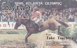 TC JAPON / 110-011 - JEUX OLYMPIQUES - ATLANTA 1996 - HIPPISME CHEVAL - HORSE OLYMPIC GAMES USA - JAPAN Phonecard - 191 - Olympic Games