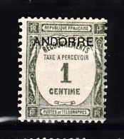 Andorra Port 1931 Mi Nr 9 Met Opdruk Andorre, Postfris Met Plakker - Ungebraucht