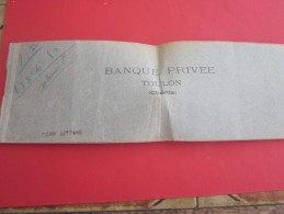 TOULON 1920 ANCIEN CARNET DE Chéques CHEQUIER BANQUE Privée INDUSTRIELLE COMMERCIALE COLONIALE LYON MARSEILLE - Cheques & Traveler's Cheques