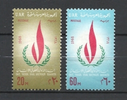 Egitto    1968 International Year For Human Rights  Hinged Yvert 720/21 - Gebruikt