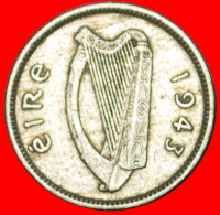 § WAR PERIOD (1939-1945): IRELAND ★ 3 PENCE 1943! LOW START ★ NO RESERVE! - Irlanda