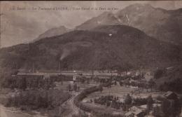 CP LES FONTAINES D'UGINE (Savoie) - 1923 - L'usine Girod Et La  Dent De Cons - Oblitération Ferroviaire - Ugine