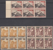 1957-267 CUBA REPUBLICA. 1957. Ed.722-24. CENTENARIO ESCOLAPIOS GUANABACOA MNH ORIGINAL GUM. BLOCK 6. - Ungebraucht