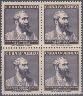 1957-268 CUBA. REPUBLICA. 1957. Ed.706. JOSE MARIA HEREDIA GIRALD. FRANCE. INDEPENDENCE WAR. MNH. BLOCK 4. - Ongebruikt