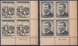 1958-236 CUBA. REPUBLICA. 1958. Ed.744-45. JOSE MIGUEL GOMEZ. HORSE. MNH GOMAS OSCURECIDA. PLATE Nº. - Ongebruikt