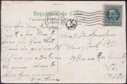 1917-H-315 CUBA REPUBLICA. 1c PATRIOTAS. MARTI. POSTAGE DUE. 1919 TO US POSTCARD BAYAMO RIVER. - Briefe U. Dokumente