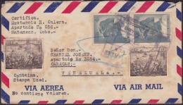 1958-H-19 CUBA REPUBLICA. 1958. TEODORE ROOSEVELT. INDEPENDENCE WAR. REGISTERED CONVER TO VENEZUELA. - Cartas & Documentos