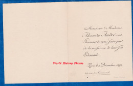 Faire Part De Naissance De 1895 - PARIS - Monsieur & Madame Alexandre ANDRé Et Leur Fils Edouard - 49 Rue De Miromesnil - Birth & Baptism