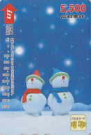 Carte Prépayée JAPON - NOEL - Bonhomme De Neige - CHRISTMAS Snowman JAPAN Prepaid Card / V3 - WEIHNACHTEN -Hiro 369 - Noel