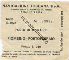 Navigazione Toscana S.p.A. - Piombino Portoferraio - Fahrschein 1972 1. Classe L. 330 - Europe