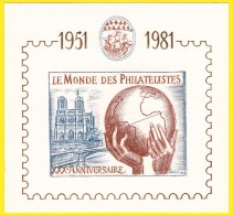 Feuillet Neuf** émis En 1981 Pour Le Trentième Anniversaire Du Monde Des Philatélistes - Gravé Par Albert Decaris - Otros