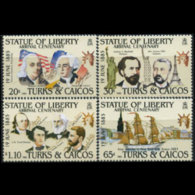 TURKS 1985 - Scott# 661-4 Liberty Statue Set Of 4 MNH - Turks & Caicos (I. Turques Et Caïques)