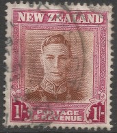 New Zealand. 1947-52 KGVI. 1/- Used Upright W/M. Plate 2. SG 68c - Usati