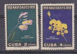 Cuba 1959 Navidades / Flowers 2v * Mh (=mint;, Hinged) (31733) - Neufs