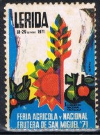 Viñeta LERIDA 1971, Feria San Miguel Agricola, Frutera Y Ganadera - Variedades & Curiosidades