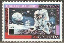 Grenada 1970 Mi# 348 I ** MNH - Surcharged - Thin "5" - Apollo 11 / Space - Grenada (...-1974)