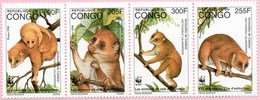 N° Yvert Et Tellier 1051 à 1054 - Bloc Timbres Du Congo (1996) - WWF - MNH - L'Actocèbe De Calabar - Neufs