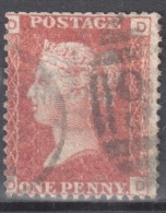 Great Britain 1858-79 - Queen Victoria, 1d Red - Mi.16 Plate 100 - Used - Used Stamps