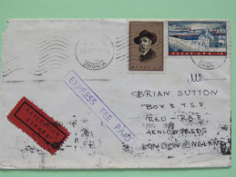 Greece 1966 Express Cover To England - Athens Festival Slogan - Harbor Ships - Paintor - Covers & Documents