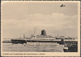 D-27576 Bremerhaven - Ausfahrt Und Jungfernreise Der M.S. "Bremen" - Flugzeug - Otto W.A. Schreiber Reederei - Bremerhaven