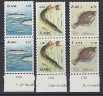 Aland 1990 Fish 3v Pair ** Mnh (31748) - Aland