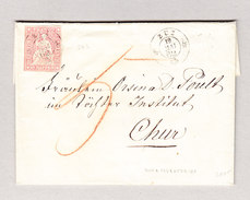 Heimat Schweiz ZUZ  19.5.1862 Brief Nach Chur Mit 15Rp Strubel - Briefe U. Dokumente