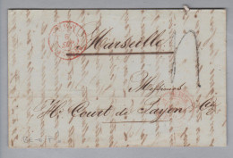 Heimat BE Bern 1850-09-06 Vorphilabrief Nach Marseille - 1843-1852 Kantonalmarken Und Bundesmarken