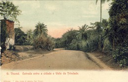 S. THOMÉ, SÃO TOMÉ, Estrada Entre A Cidade E Valle Da Trindade, 2 Scans - São Tomé Und Príncipe