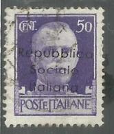 EMISSIONI LOCALI 1944 TERAMO  CENT. 50 C USATO USED OBLITERE´ - Lokale/autonome Uitgaven