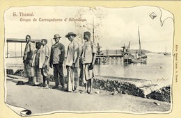S. THOMÉ, SÃO TOMÉ, Grupo De Carregadores D´ Alfandega (1906), 2 Scans - Sao Tome And Principe