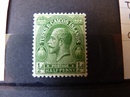 Turks & Caicos 1922-6 1/2d Green Mint SG 163 - Turks And Caicos