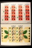 2000 19p Robin & 1st Father Christmas SMILERS SHEETS, SG LS2/3, Fine Used And Scarce Thus! Both Attached To... - Autres & Non Classés