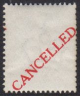 CROWN WATERMARKED PAPER OVERPRINTED "CANCELLED" Blank Perforated Stamp, With Full Crown Watermark, Overprinted... - Ohne Zuordnung