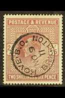 1911 2s6d Dull Greyish Purple, SG 315, Bearing Attractive "on The Nose" Complete "Brighton & Hove" Cds, Fine... - Non Classés