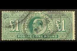 1911 £1 Deep Green, Somerset House Printing SG 320, A Used Example With Good Colour, Few Shorter Perfs.  For... - Zonder Classificatie