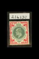 1905 1s Dull Green And Carmine, Chalk-surfaced Paper, SG 257a - SG Spec. M46 (1), Mint, With Pre-printing Heavy... - Zonder Classificatie