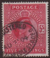1902-10 5s Deep Bright Carmine, SG 264, Very Fine Used. For More Images, Please Visit... - Zonder Classificatie