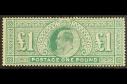 1902 £1 Dull Blue Green, Ed VII, SG 266, Superb Mint Og With Wonderful Centering. Fresh And Lovely Stamp For... - Non Classés