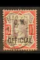 OFFICIALS 1896 10d Dull Purple And Carmine  "O. W. OFFICIAL", SG O35, Fine Used With Parliament St Cds Cancel. For... - Andere & Zonder Classificatie