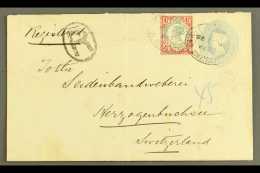 1896 (6 JUL) PERFIN COVER A 2½d Privately Printed Stationery Envelope Registered To Switzerland And Uprated... - Andere & Zonder Classificatie